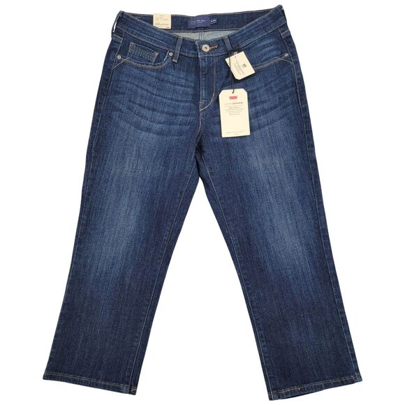 Levi's Denim - Levis Demi Curve Capri Women 8 29 Dark Wash NEW Mid Rise Straight Crop 498700003